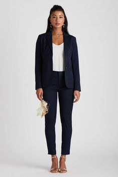 Blue Suit Jacket, Business Attire Women, Suit Jackets For Women, Wear To Work Dress, Navy Blue Suit, Pantsuits For Women, Navy Suit, Professional Attire, Casual Suit