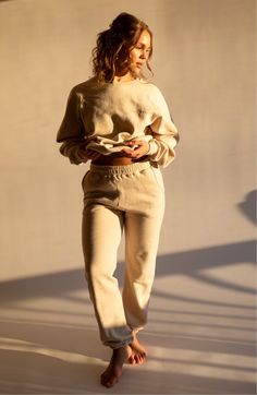 100% Organic Cotton, slightly oversized & made with a thicker waistband to ensure comfortability on an airplane, a walk, running errands & so much more. Pair it with our Classic Sweatshirt to complete the look. Beige Athleisure Pants With Elastic Waistband, Relaxed Sweatpants With Ribbed Cuffs For Everyday, Beige Relaxed Fit Joggers For Loungewear, Relaxed Fit Everyday Sweats With Ribbed Waistband, Beige Joggers With Elastic Waistband For Loungewear, Everyday Relaxed Fit Sweats With Ribbed Waistband, Relaxed Sweats With Elastic Waistband For Everyday, Sporty Straight Sweatpants For Everyday, Beige Relaxed Fit Sweatpants