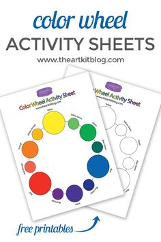 the color wheel activity sheets for kids to use with their own colors and shapes, including circles