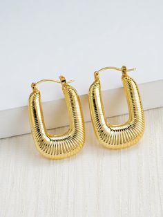 Gold Fashionable   Copper  Hoop Embellished   Jewelry Fine Earrings, Old Money, Gold Bracelet, Hoop Earrings, Hair Accessories, Money, Texture, Stainless Steel, Free Shipping