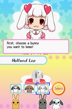 an animal crossing game with different animals on the screen and text that reads, first choose a bunny you want to keep