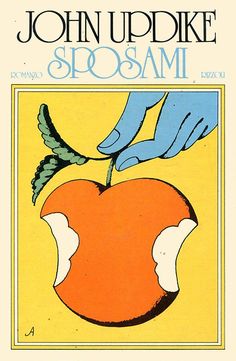 an advertisement for john updike's sposami, with two hands reaching into the apple