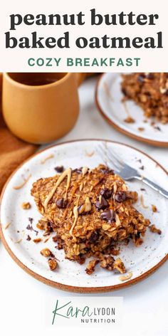 a white plate topped with granola and chocolate chips