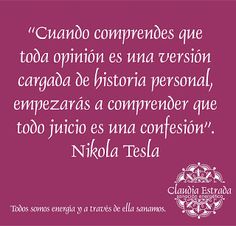 an image with the words in spanish and english on it, along with a quote from nikola teslaa