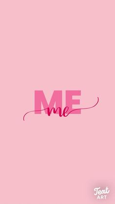 the word me on a pink background