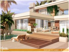 The Sims 4 Coastal House, Sims 4 Cc Vacation House, Sims 4 Beach Villa, Sims 4 Modern House With Pool, Lobby Floor Plan, Sulani Beach House Sims 4, Sims 4 Modern House, The Sims 4 Lots, Sims 4 Family