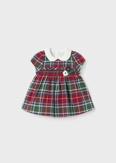 Smocked dress newborn baby Classic Christmas Dress, Red Tartan Dress, My First Christmas Outfit, Outfit For Christmas, Women Cotton Dress, Cute Dresses For Party, Girls Christmas Outfits, Double Bow