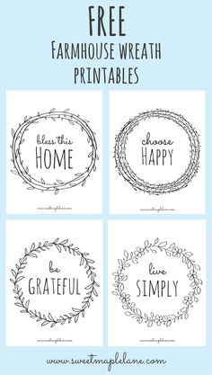 free printable farmhouse wreaths for the home