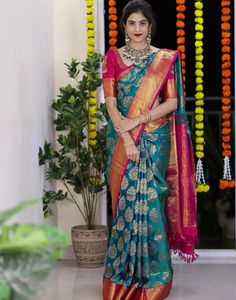 Type: Saree Saree Colour: Rama Blue Blouse Colour: Pink Saree Length: 5.5 Mtrs Blouse Length: 0.80 Mtrs Fabric: Banarasi Silk Work: Zari Weaving Care Instruction: Hand Wash Product Code: 54456 Festive Pre-draped Banarasi Silk Saree With Zari Weaving, Blue Fitted Banarasi Silk Saree, Bollywood Blue Banarasi Silk Pre-draped Saree, Elegant Blue Banarasi Silk Pre-draped Saree, Blue Handloom Banarasi Silk Pre-draped Saree, Blouse Colour, Banarasi Saree