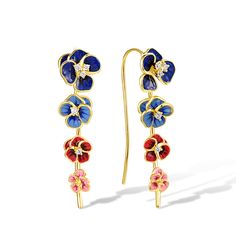 PRICES MAY VARY. ♥Gorgeous Style♥ Delicate enamel flower earrings are wonderful complements for you to attend parties, weddings, dating, and other occasions, will decorate you charming and gorgeous, stand out in the crowd, and giving you a better wearing experience ♥Quality Material♥ Made of fine 925 Sterling Silver with high quality 14K gold plating added to enhance shine, durable and low irritation, safe and comfortable to wear for a long time, not easy to rust, simple and stylish, enhance you Enamel Flower Jewelry, Flower Ear Cuffs, Ear Climber Earrings, Crawler Earrings, Ear Crawler Earrings, Indian Flowers, Gorgeous Style, Ear Climbers Earrings, French Hook Earrings