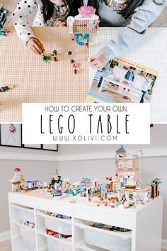 Playroom Lego Storage, Lego Set Up Room, Ikea Hack Lego Storage, Diy Lego Station, Lego Trofast Table, Modern Lego Table, Legi Storage, Diy Large Lego Table, Foldable Lego Table