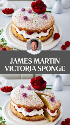 James Martin Victoria Sponge James Martin Recipes, British Bake Off Recipes, Jam Cake, Bake Off Recipes, British Desserts, Victoria Sponge Cake, Sponge Cakes, Sponge Cake Recipes, Best Sweets