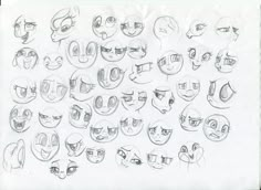 a drawing of many faces with different expressions