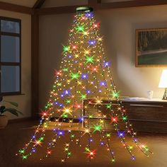 🎄〚Luci Unico per Albero di Natale 〛Le luci sono progettate specificamente per gli alberi di Natale. Le luci natalizie sono dotate di 16 rami di luce a led lunghe 2M. Luci per albero di natale ha 16 rami, ogni ramo ha 25 luci a LED, la distanza tra le luci è di 8 cm. Anceh sono meravigliose decorazioni a LED per l'albero di Natale. 8ft Christmas Tree, Christmas String Lights Outdoor, Christmas Tree Topper Star, Outdoor Tree Lighting, Xmas Tree Lights, Waterfall Lights, Fairy Lights Decor, Christmas Tree Star Topper, Led String Lights Outdoor