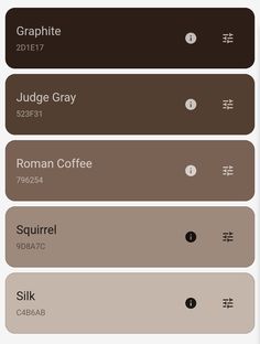 an iphone screen showing the different colors of coffee