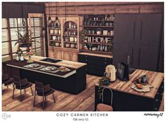 The Sims Resource - Cozy Carmen Kitchen TSR only CC Sims Kitchen Cc, Sims 4 Cozy Cc, Sims 4 Sets, The Sims 4 Custom Content, Retail Bag, Moroccan Bedroom, Sims 4 Downloads