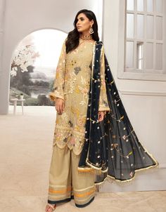 Embroidered Chiffon Dress Chiffon Party Dress, Clothing Studio, Chiffon Collection, Embroidered Chiffon, Pure Chiffon, Embroidered Organza, Chiffon Dupatta, Dresses 2020, Hand Work