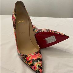 Never Worn, Only Tried On Around The House. Red Bottom Is Intact. Original Box And Dust Bag. Please Inquire If You Want More Pics Or Details. For Reference I Usually Wear A Size 7.5/8 Us. *** I Will Not Communicate With Anyone Outside Of The App. Please Don’t Ask For Correspondence Via Personal Email Or Otherwise*** Designer Floral Print Heels For Formal Occasions, Multicolor Heels With Red Sole For Formal Occasions, Luxury Multicolor Heels For Formal Occasions, Elegant Multicolor Heels With Red Sole, Multicolor Heels With Red Sole For Spring, Multicolor Floral Print Heels For Formal Occasions, Formal Multicolor Heels With Floral Print, Luxury Floral Print Heels For Formal Occasions, Designer Multicolor Evening Heels