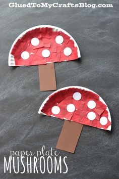 paper plate mushroom craft for kids to make