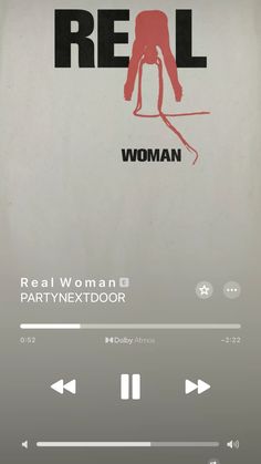 the real woman logo is displayed on an mp3 player