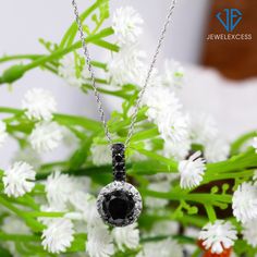 For your Pendant jewelry, you want stunning, unique Pendants that stand out from the crowd and a re quality-crafted. The JewelExcess Black & White Diamond Pendant is expertly forged out of strong, durable .925 Sterling Silver, with authentic 1/3 CTW White Diamonds and a magnificent 1.66-carat Black Diamond center stone in a sturdy prong setting – for a womens r ing that’s made to last. On the hunt for a statement Pendant? Our black halo Pendant measures a tasteful yet statement-making 20.50m Black Diamond Pendant, Women Birthday Gifts, Halo Diamond Earrings, Pendants For Women, Diamond Pendants, Pendant Diamond, Trending Necklaces, Black Halo, Halo Pendant