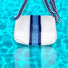 *Nwt* Isaacmizrahi Beaded Crossbody Bag. Gorgeous Bag To Add Some Dazzle To Any Outfit And Perfect For Your Vacation. Gives Mykonos Vibes!!! Color: White & Blue (Navy & Baby Blue) Size : 10" L 8" W Interior Zippered Pocket & Card Slots Canvas Lining Magnetic Snap Closure Crossbody Clutch Purse, Beaded Crossbody Bag, Multi Pouch, Grey Crossbody Bag, White Crossbody Bag, Outdoor Bag, Boho Purses, Crossbody Bag Women, Crossbody Clutch