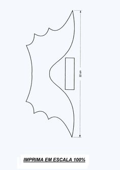 an outline drawing of the back side of a bat shaped wall panel, with measurements for each