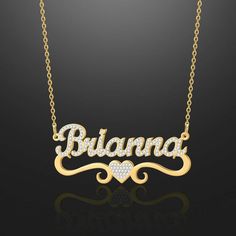 Personalize your own necklace with your name, or surprise them with the perfect personalized gift. Gold Name Plate Necklace, Gold Name Plate, Ice Heart, Name Plate Necklace, Name Necklace Silver, Nameplate Necklace, Plate Necklace