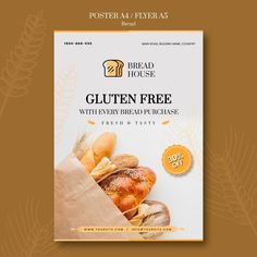 bread poster with the words gluten free written on it