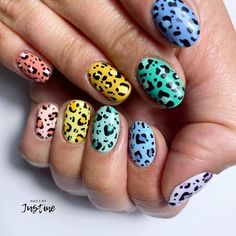 Nails Rainbow, Goldie Locks, Bright Nail Art, Same But Different, Leopard Print Nails, Leopard Design, Print Nails, Rainbow Leopard