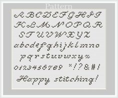 a cross stitch pattern with letters and numbers