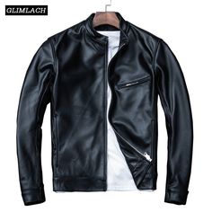 2019 Black Slim Luxury Sheepskin Leather Jackets Mens Casual Motorcycle Genuine Leather Bomber Aviator Jacket Biker Short Coats Short Coats, Leather Jacket Vintage, Aviator Jacket, Sheepskin Jacket, Sheepskin Coat, Real Leather Jacket, Aviator Jackets