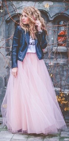 Rok Tile, Long Tutu Skirt, Tulle Skirts Outfit, Rok Outfit, Tule Rok, Gonna In Tulle, Long Tutu, Skirt Tutu, Pink Tulle Skirt