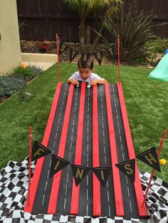 Race Car Birthday Party Ideas | Photo 15 of 37 | Catch My Party Car Birthday Party Ideas, Race Car Birthday Party Ideas, 4de Verjaardag, Racing Birthday, Car Birthday Party