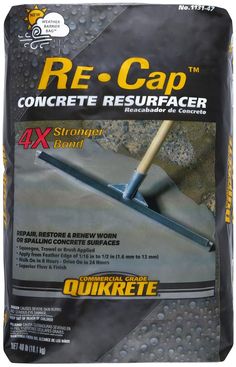 the re - cap concrete resurfacer is shown in this package, and it's ready to be used