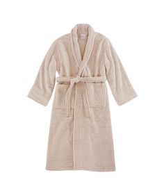 Why wait until your next visit to that luxury resort for a plush bath robe? This 100% cotton, zero twist bath robe from Charisma can make every day seem like a spa day. Zero twist yarns provide a smoother face on the yarn which translates to a softer feel when next to your skin. The lower twist also helps with moisture absorption to keep you comfortable. This robe is unisex, and the weight is perfect for all year wear. Material: Cotton Smooth Face, Shower Routine, Cozy Feeling, Sleepwear & Loungewear, Minsk, Luxury Resort, Spa Day, Terry Cloth, Shawl Collar