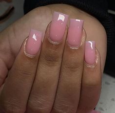 Cool nail inspo Gel nails inspo Natural Pink Acrylic Nails Short Square, Neutral Colour Acrylic Nails, Short Actinic Nails, Milky Pink Square Nails, Pink Clear Acrylic Nails Short, Acrylic Nail Powder Colors, Clear Pink Square Nails, Army Nails Regulation, Translucent Pink Nails Gel