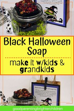 black halloween soap make it wkids and grandkids with free printables