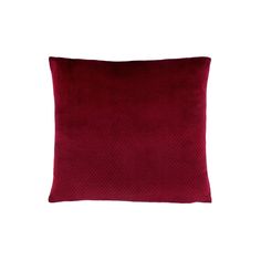 a red velvet pillow on a white background