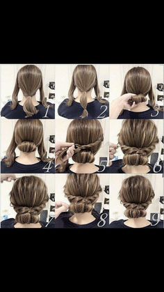 Easy updo for medium length hair Bridesmaids Hairdo, Hair Doo, Ball Hair, Plaits Hairstyles, Easy Updos, Fast Hairstyles, Peinados Fáciles Para Cabello Corto, Hair Medium