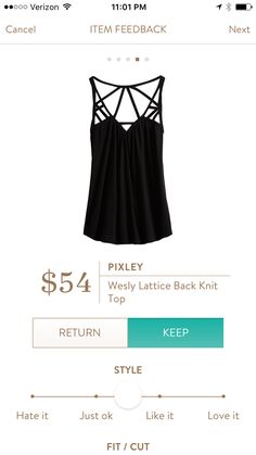 #stitchfix @stitchfix stitch fix https://www.stitchfix.com/referral/3590654 Wesly Lattice Back Knit Top Black Knit Top, Up Girl, Black Knit, Style Me Pretty, Stitch Fix, Tank Top Fashion, Knit Top