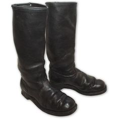 You won�t find high quality thick leather boots like this at your typical footwear store. This slip-on boot was designed with comfort in mind. The interior is unlined leather making this a great all-season riding boot. The soles are covered in a thick rubber tread for extra durability and traction. They would be perfect as motorcycle boots and more. A little leather conditioner and a break in, these tough boots will ride with you for years! Boot measures approximately 15� from heel to top of boo Rugged Black Riding Boots, Black Leather Knee-high Boots For Outdoor, Classic Knee-high Outdoor Boots, Police Boots, German Police, Black Leather Riding Boots, Leather Making, Riding Boot, Slip On Boots