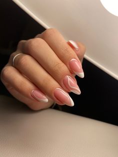 French Dip Gel Nails, Acrilyc Nails Design Ideas Almond, Nails Almond Spring, Simple Acrylic Nails, Girls Nails