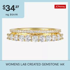 two gold rings with diamonds on them for $ 34 27 at jc penney jewelry