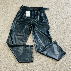 Who What Wear Women’s Jet Black Faux Leather Pants Size 2 New. - Women’s adorable jet black faux leather pants - Size 2 - New Measurements: Length: 38” Inseam: 26” Rise: 12” Waist seam to seam: 13” Item No I6 Faux Leather Straight Leg Pants For Going Out, Straight Leg Faux Leather Pants For Going Out, Faux Leather Pants With Belt Loops For Winter, Winter Faux Leather Pants With Belt Loops, Leather Straight Leg Pants For Going Out, Trendy Faux Leather Pants With Belt Loops, Faux Leather Pants For Winter, Black Faux Leather Winter Pants, Winter Black Faux Leather Pants