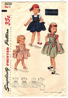 Vintage Kids Clothes Girls, Vintage Sewing Patterns Child, Toddler Sewing Patterns, Vintage Clothes Patterns, Vintage Sewing Patterns 1970s Children, Simplicity Patterns Vintage, 1950s Sewing Patterns, Vintage Kids Clothes