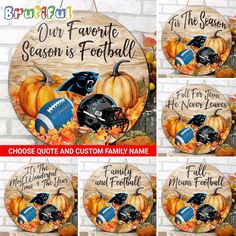 personalized football ornament for the season is football with black helmet and pumpkins