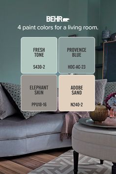 four paint colors for a living room