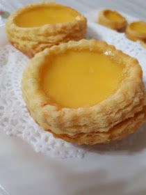 three small pies sitting on top of a white plate