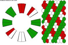 an image of a pattern with red, green and white circles in the shape of a circle